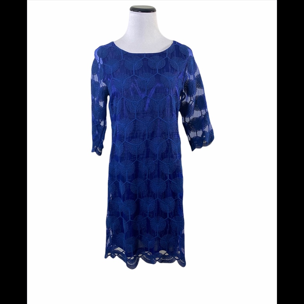Tracy Negoshian Navy Blue Lace Shift